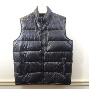 J CREW Black Duck Down Puffer Sleeveless Vest Size L Men's Shiny